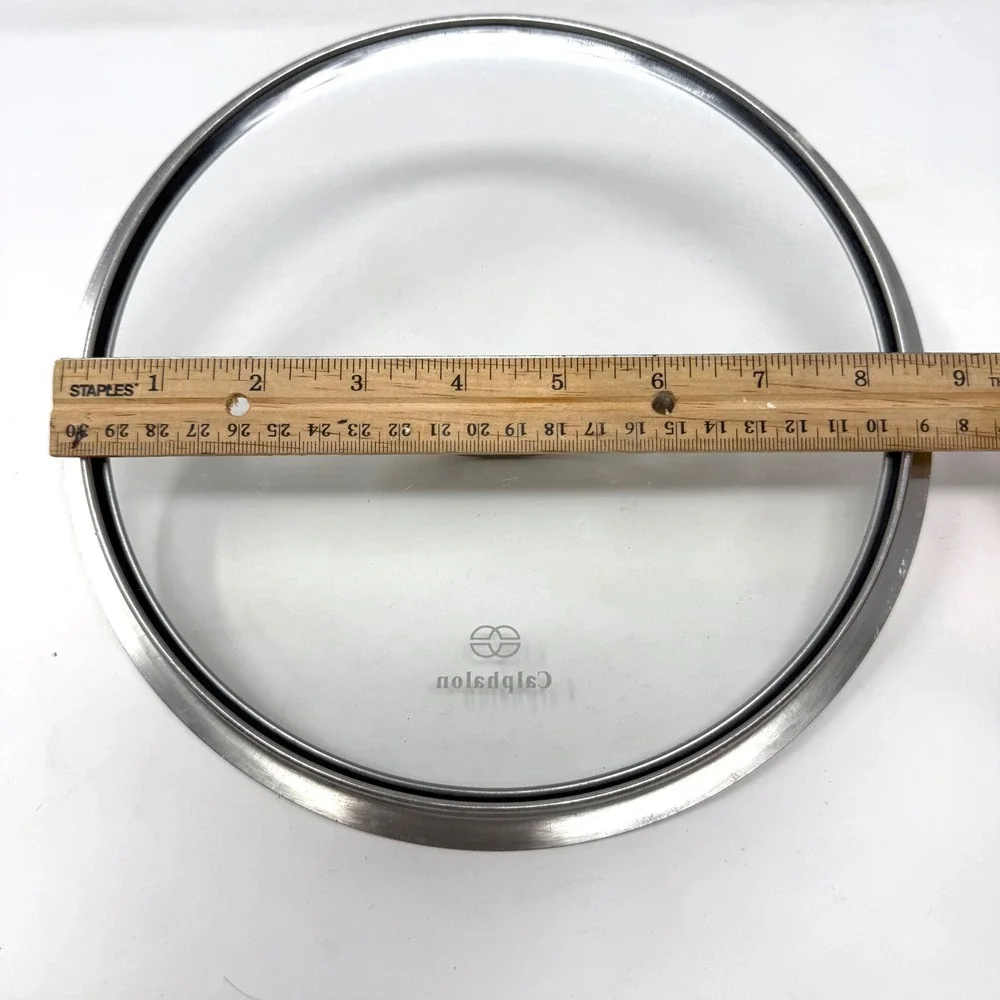 Calphalon 9 Inch Tempered Glass Replacement Lid Stainless Steel Rim Handle